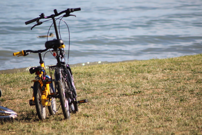 Escale cycliste sur la Viarhona à la Vallée Bleue à Montalieu-Vercieu en Nord-Isère